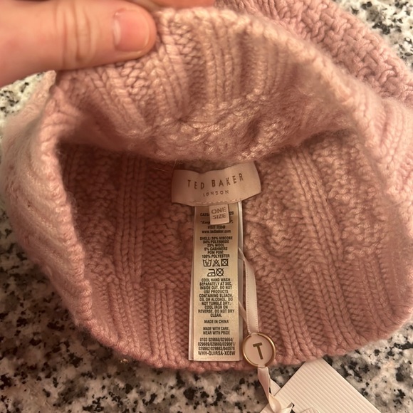 Ted Baker Cable Knit Pom Hat - Picture 3 of 6